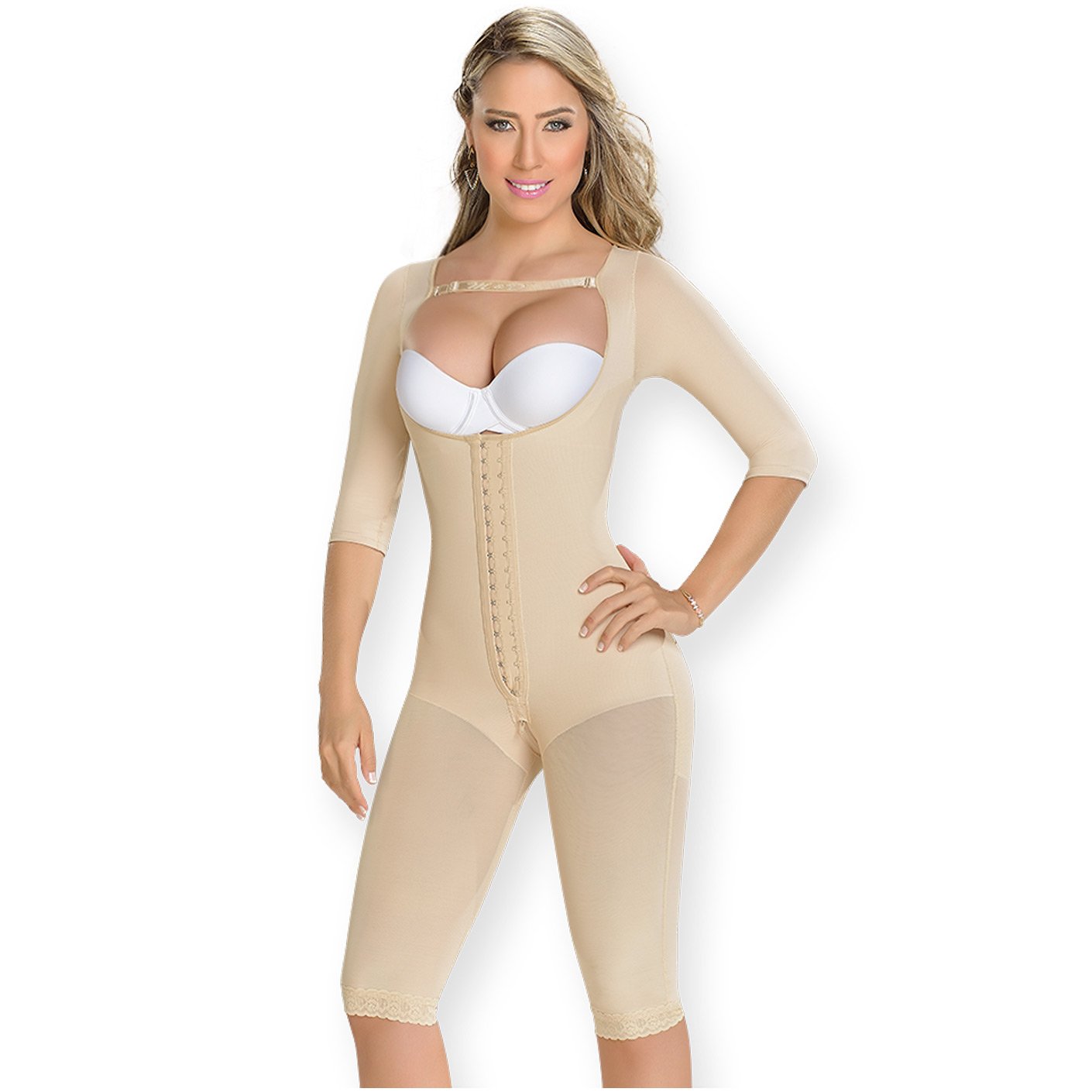 Liposuction Post-Surgery Faja with Removable Thong, High Compression &  Short Length MariaE 9334