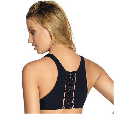 PHAX  BF11530130 Knot Front Macrame Racerback Sport Top