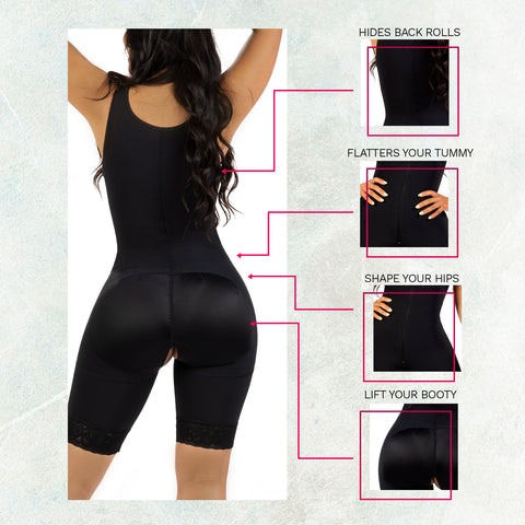 Bling Shapers 099ZF | Bum Lifter Tummy Control Shapewear Mid Thigh Faja for Curvy Wide Hips Small Waist Women | Daily Use-7-Shapes Secrets Fajas