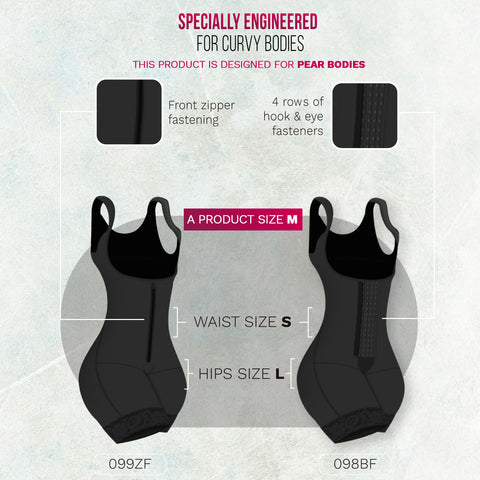 Bling Shapers 099ZF | Bum Lifter Tummy Control Shapewear Mid Thigh Faja for Curvy Wide Hips Small Waist Women | Daily Use-8-Shapes Secrets Fajas
