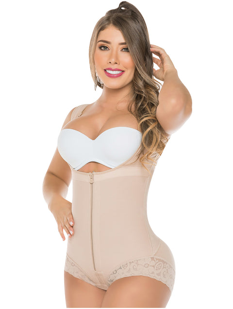 Fajas Salome 411 | Fajas Colombianas Open Bust Panty Shapewear Bodysuit | Post Surgery & Daily Use Body Shaper-1-Shapes Secrets Fajas