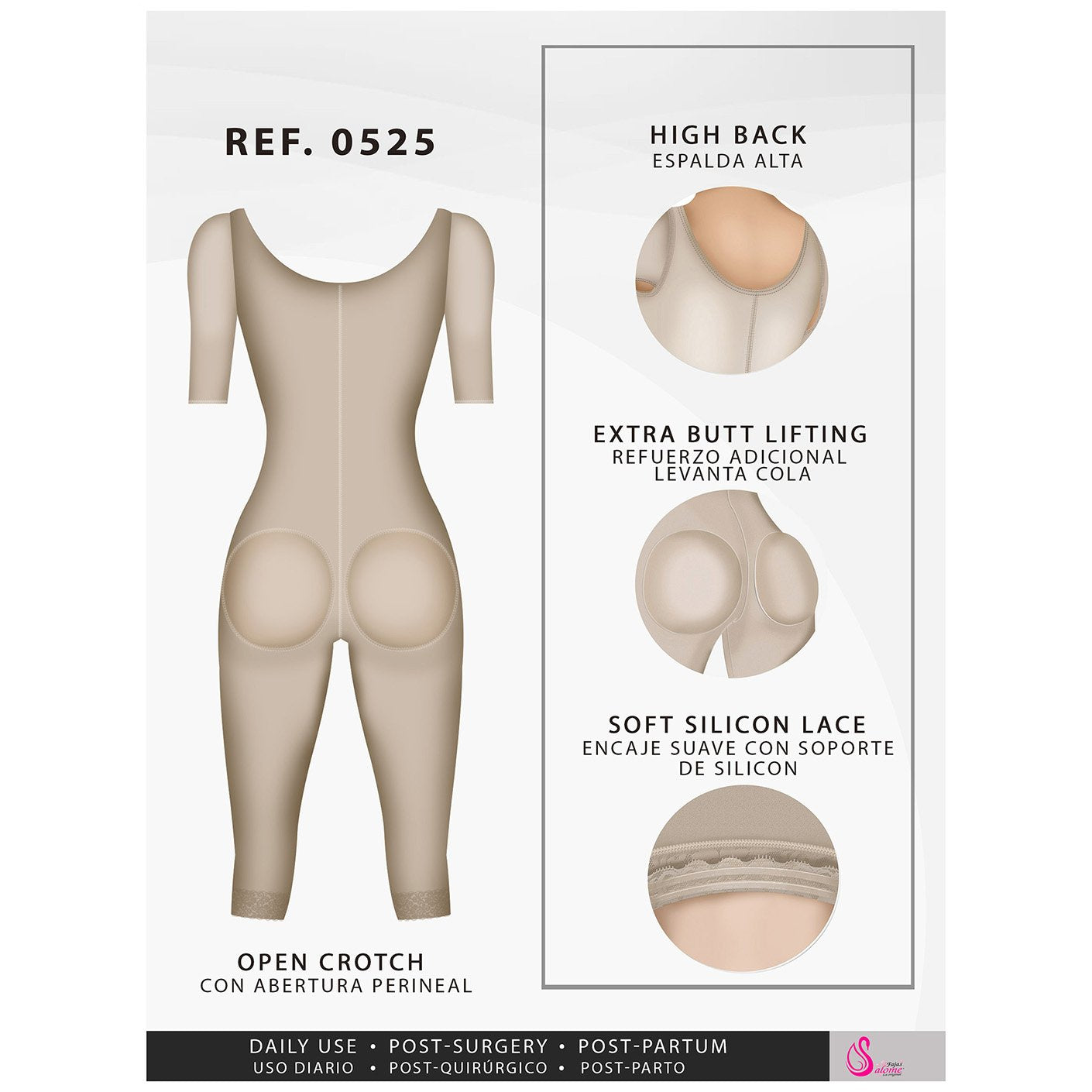Fajas Salome 0525 | Colombian Lipo Compression Garment | Post Surgery Shapewear for Women-8-Shapes Secrets Fajas