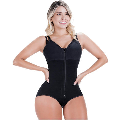 Postpartum C-Section Recovery with Removable Straps, High-Back, & Front Zipper Closure Fajas Sonryse 022ZL-8-Shapes Secrets Fajas