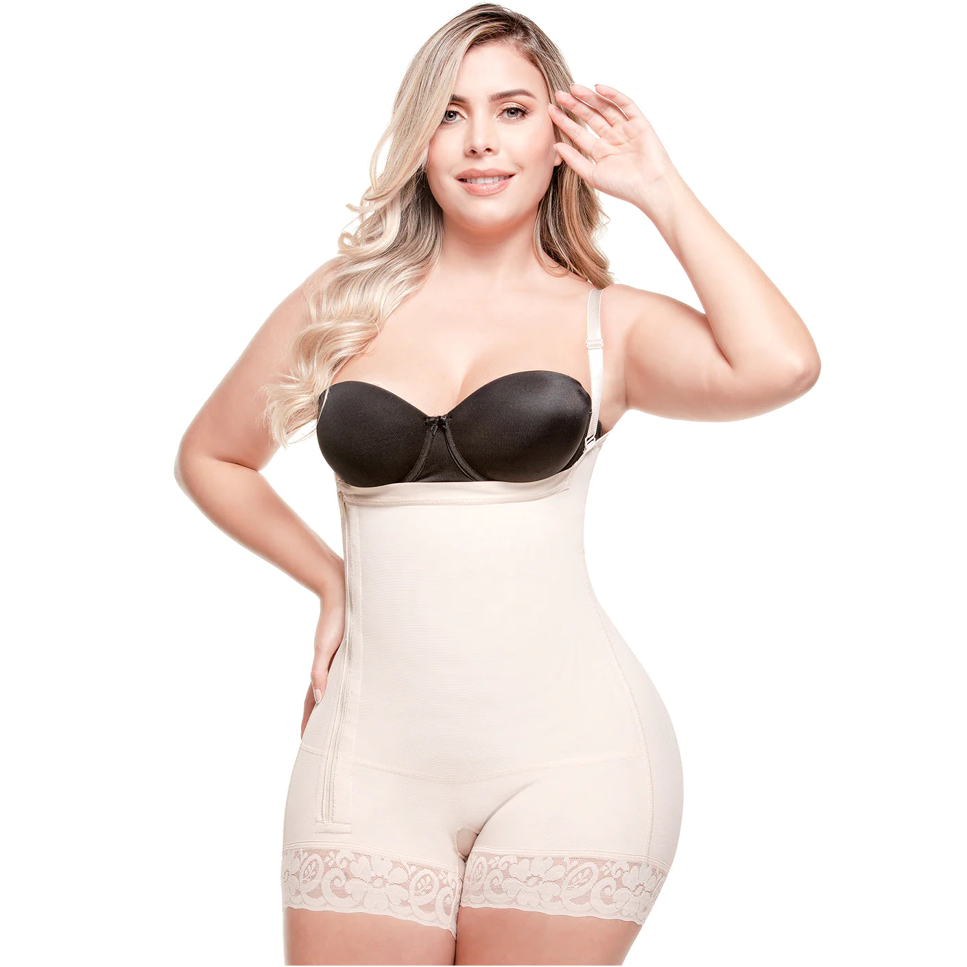 Bling Shapers 098BF Fajas Colombianas Knee Length Shaper Open Bust Tummy  Control Shapewear for Curvy Wide Hips