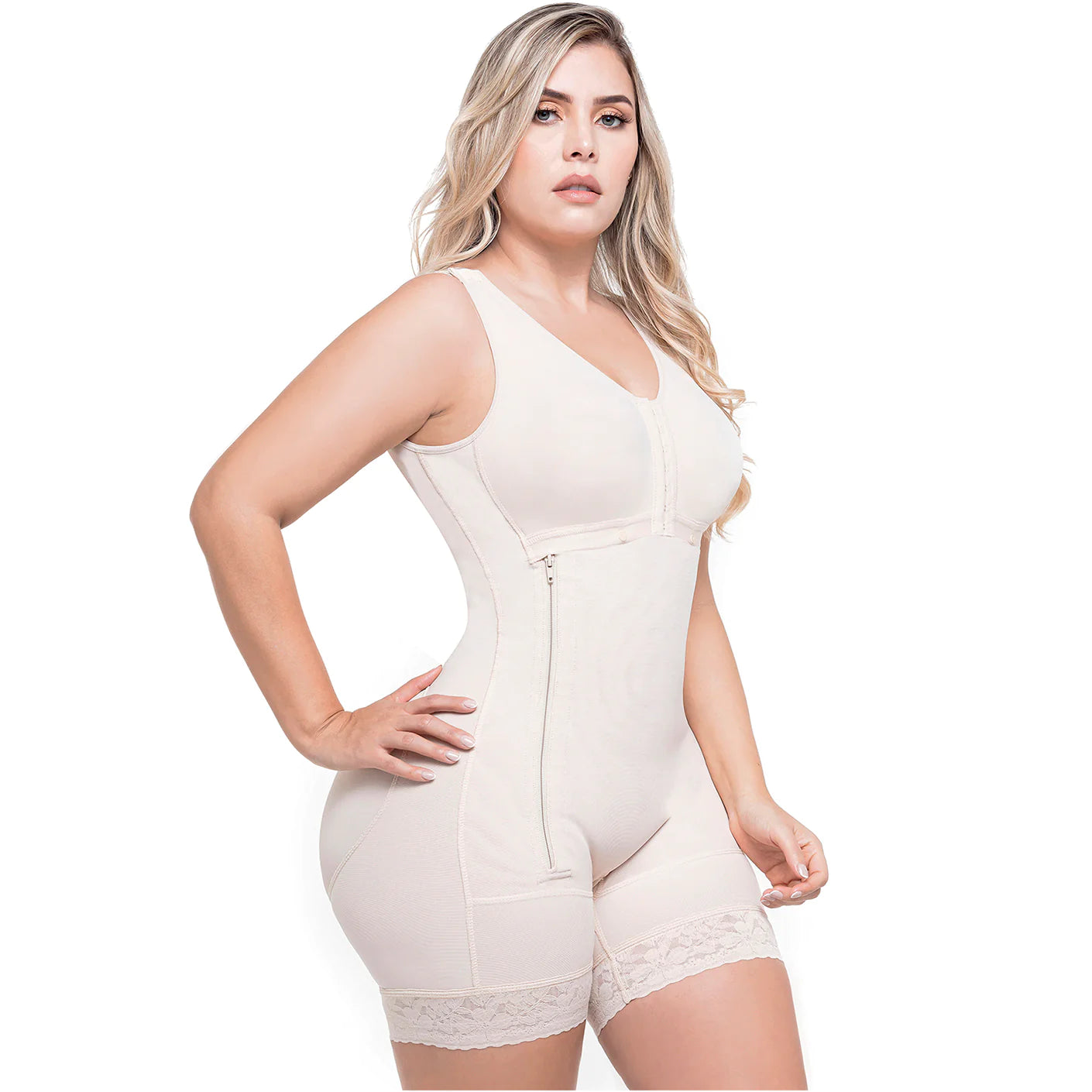 Postpartum C-Section and Post-Surgery BBL Support with Built-in Bra, High Back & Medium Compression Fajas Sonryse 053ZL-3-Shapes Secrets Fajas