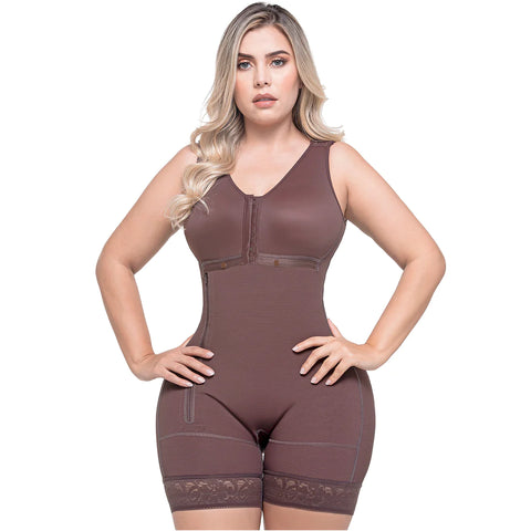Postpartum C-Section and Post-Surgery BBL Support with Built-in Bra, High Back & Medium Compression Fajas Sonryse 053ZL-6-Shapes Secrets Fajas