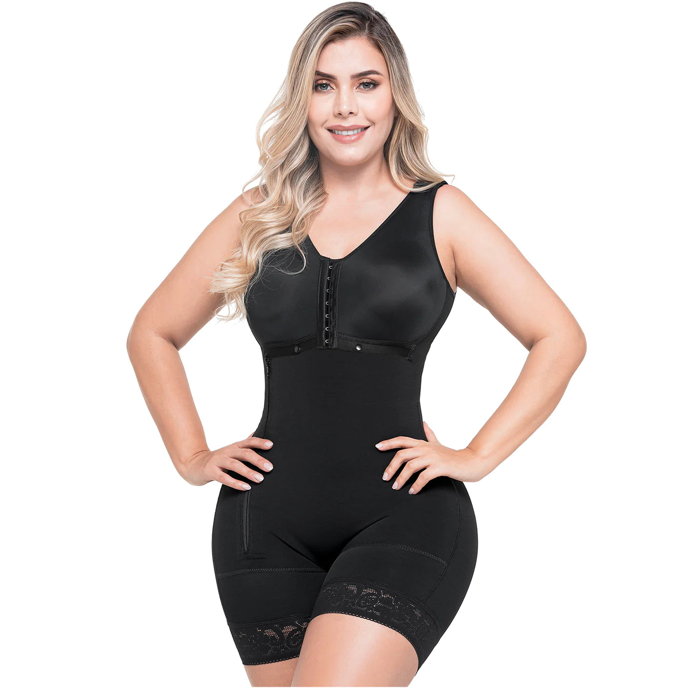 Postpartum C-Section and Post-Surgery BBL Support with Built-in Bra, High Back & Medium Compression Fajas Sonryse 053ZL-15-Shapes Secrets Fajas