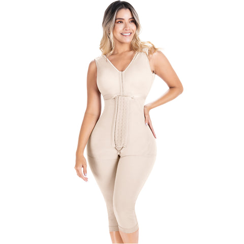 Fajas Sonryse 054BF | Tummy Control Compression Girdle Colombian Full Body Shaper with Built-in Bra | Post Surgery Postpartum-1-Shapes Secrets Fajas