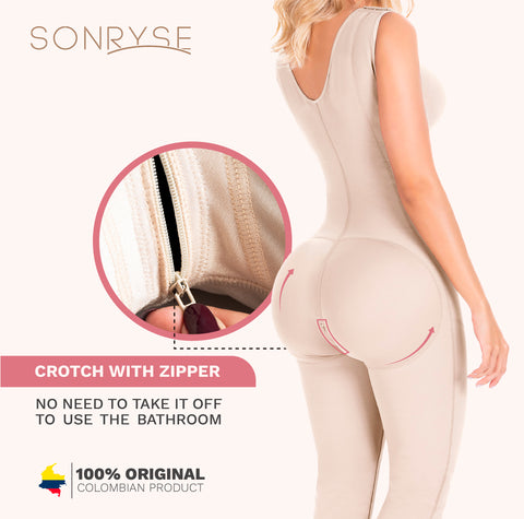 Fajas Sonryse 054BF | Tummy Control Compression Girdle Colombian Full Body Shaper with Built-in Bra | Post Surgery Postpartum-5-Shapes Secrets Fajas