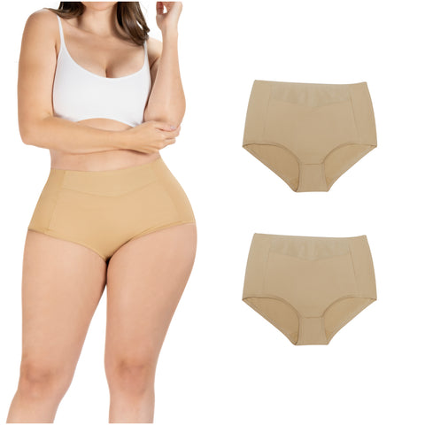 Daily Use Under Wear 2-Pack Seamless Slim Panties Shapewear High Waist Sonryse SP645NC-1-Shapes Secrets Fajas