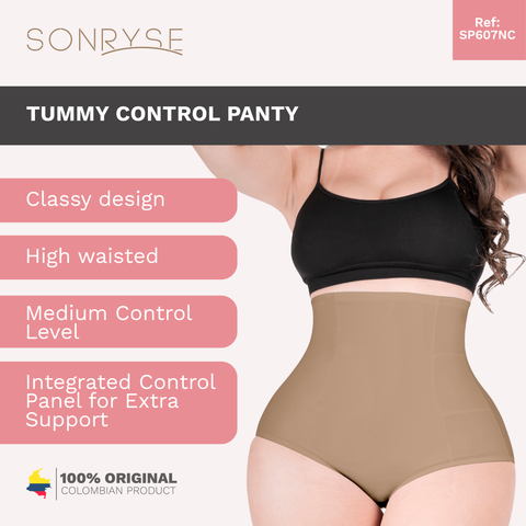 Daily Use Under Wear 2-Pack Tummy Control High-Waist Shapewear & Seamless Panties Sonryse SP607NC-12-Shapes Secrets Fajas