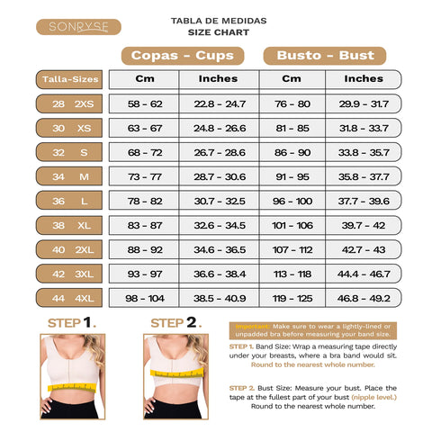 Post Surgical Compression Bra with Front hook-and-eye closure & top-quality fabrics Sonryse 065BF-4-Shapes Secrets Fajas