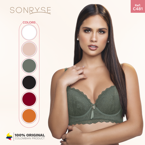 Daily Use Bra Removable strap, Breathable whole cup & Side bones back Sonryse C481-16-Shapes Secrets Fajas