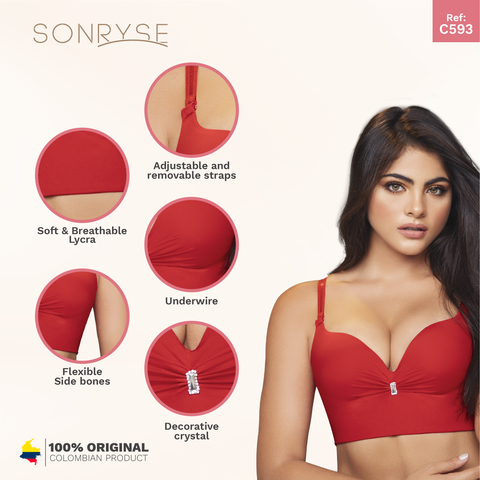 Daily Use Bra Breathable whole cup & Wide seamless back Sonryse C593-10-Shapes Secrets Fajas