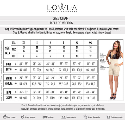 Lowla 348 | Tummy Control Thong Strapless Faja with Lace Details-4-Shapes Secrets Fajas