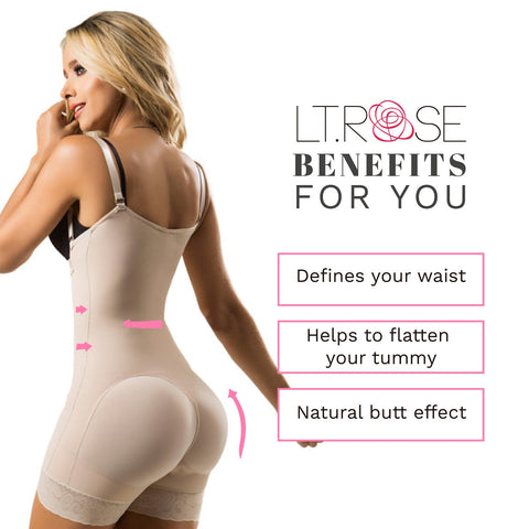 Everyday Use & Postpartum Girdle Open Bust Mid Thigh Butt Lifters Fajas Laty Rose 21111-5-Shapes Secrets Fajas